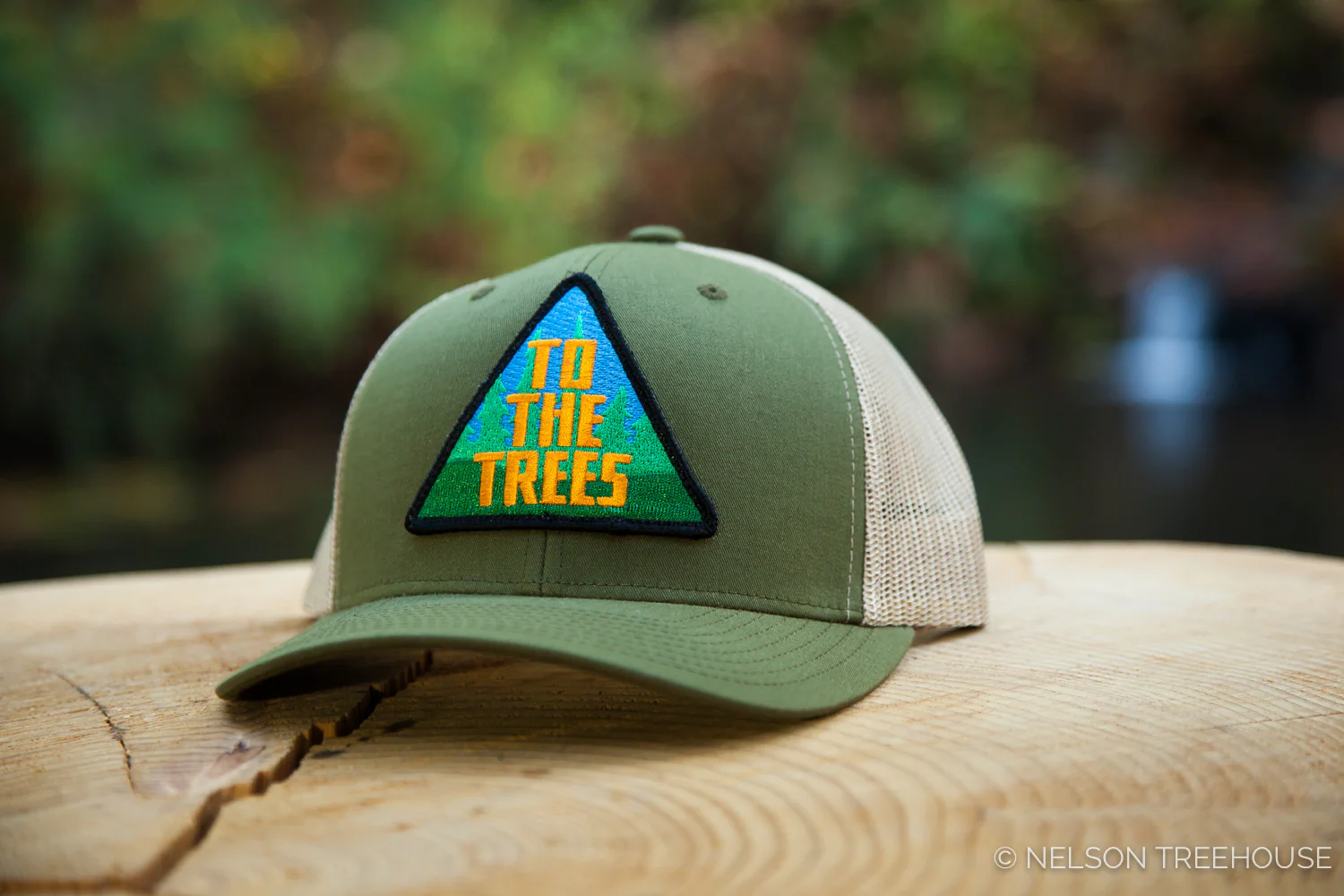 To The Trees Trucker Snapback Hat - Moss Green Patch | Be in a Tree - Image 3